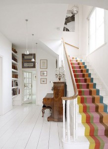 striped stair carpet